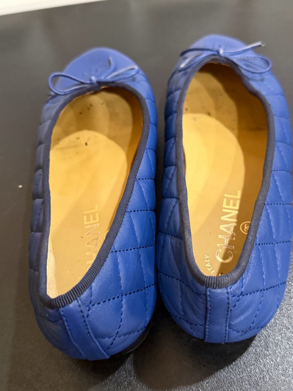 Chanel Classic Quilted Blue Ballet Flats - Women's Comfort Slip-Ons US12/ IT 42C - Picture 2 of 16